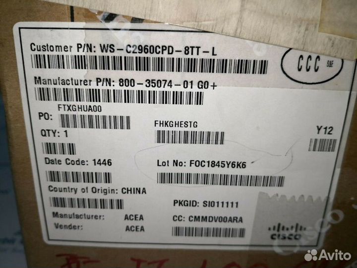 Коммутатор (свич) Cisco WS-C2960CPD-8TT-L NEW