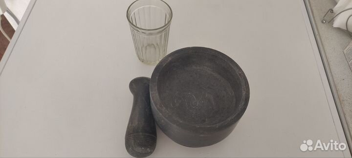 Ступка с пестиком Икеа Эдельстен черный мрамор