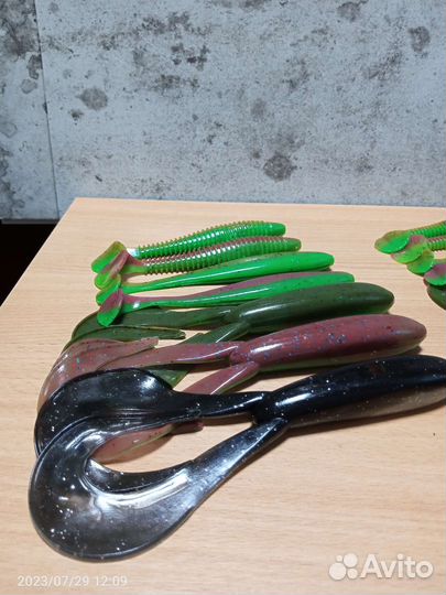 Набор силиконовых приманок для ловли крупной рыбы