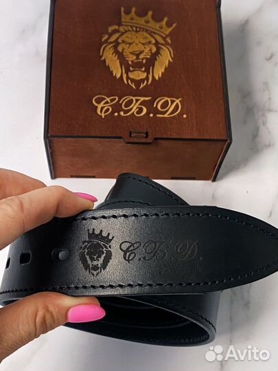 Ремень мужской с гравировкой, кожаный