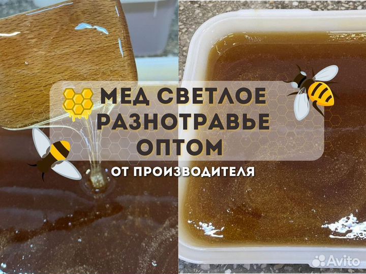 Оптом свежий мед разнотравье