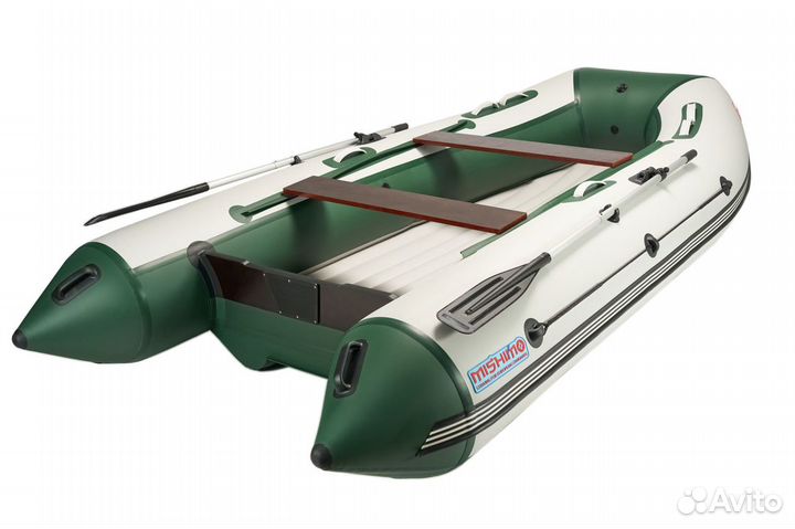 Лодка mishimo lite 320 В бело-зеленом цвете