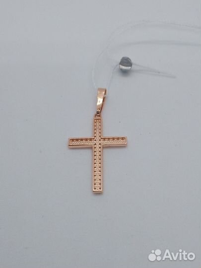Золотой крест с фианитами