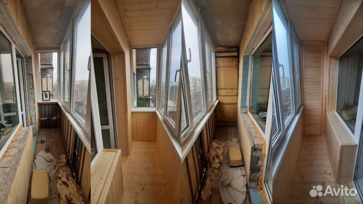 Обшивка и остекление балконов, окна