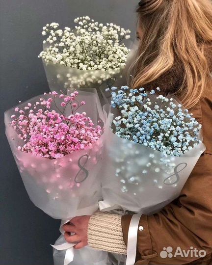 Облако цветной гипсофилы