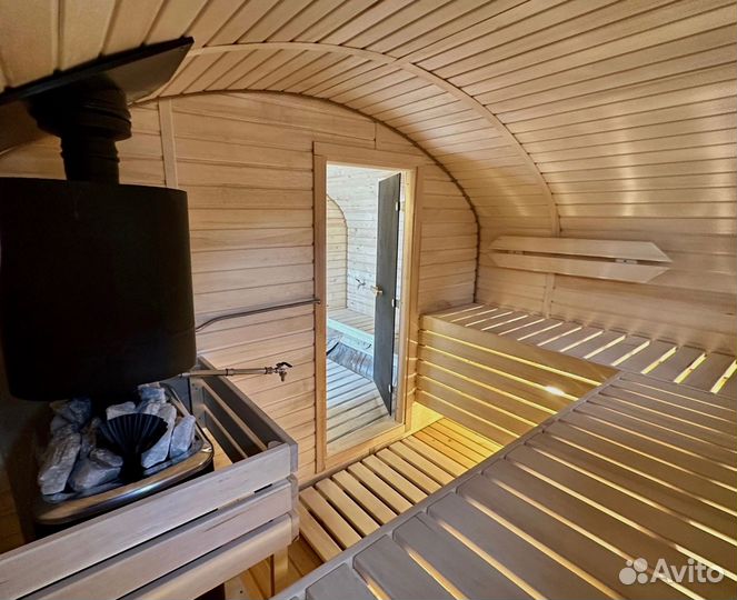 Баня бочка на дровах