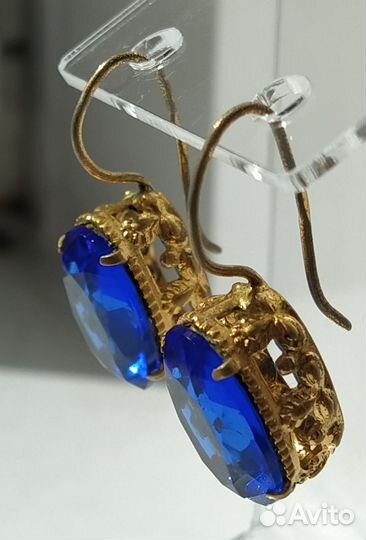 Серьги Леденцы СССР позолота клеймо мкп 60-е годы