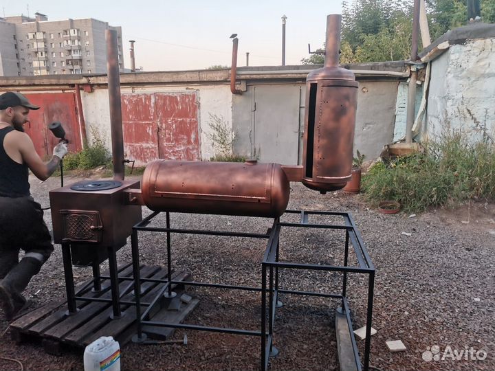 Мангал коптильня барбекю 5в1