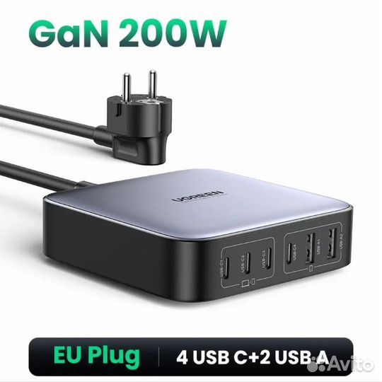 Ugreen 200W настольное зарядное устройство (новое)