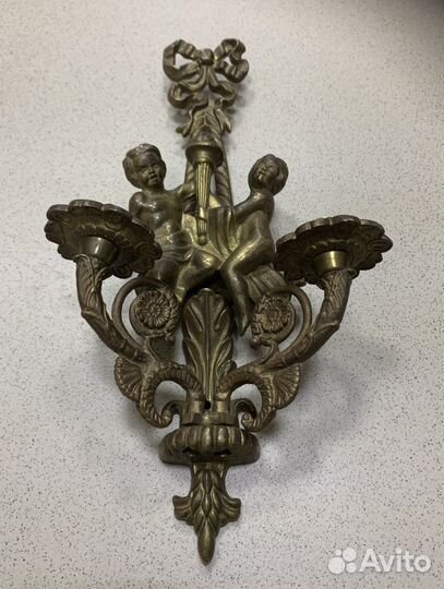 Подсвечник большой красивый бронзовый