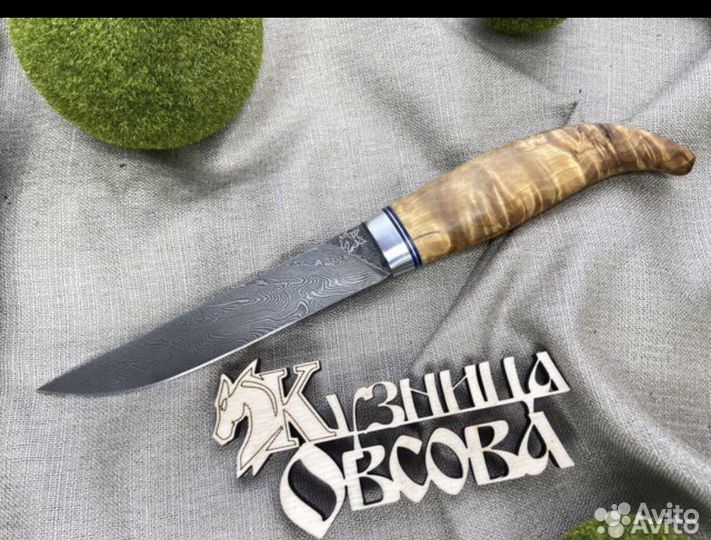 Нож Финский из дамасской стали