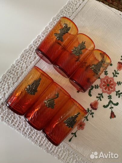 Стаканы «Сказки Пушкина» Винтаж СССР