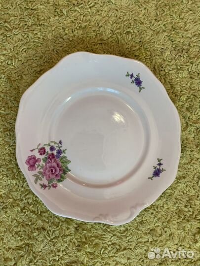 Блюдо, тарелки и селёдочница, Дулёвский фарфор