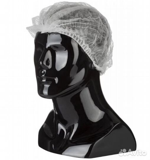 Шапочка одноразовая шарлотта (белый, голубой)