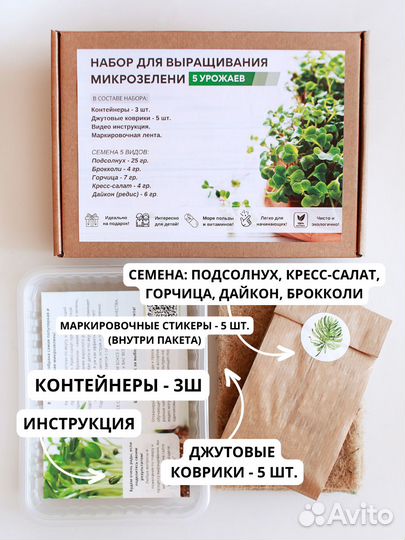 Подарок на 8 марта. Набор микрозелени для дома