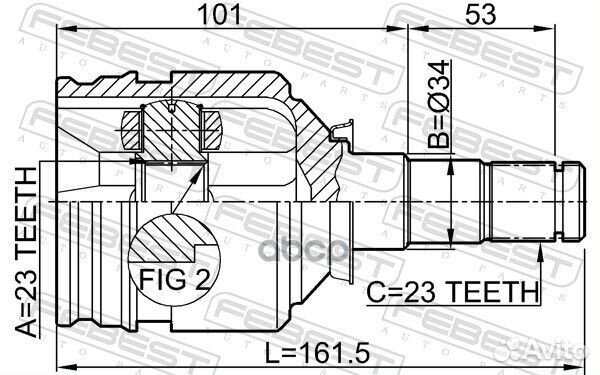 Шрус внутренний перед лев 01111nzfe Febest