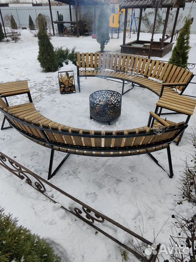 Очаговая зона, очаг для костра, очаг, мебель лавки
