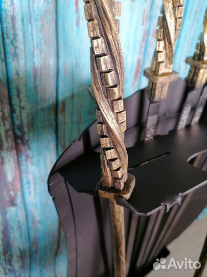 Каминный набор Щит-подставка Лев на 6 шампуров Афо