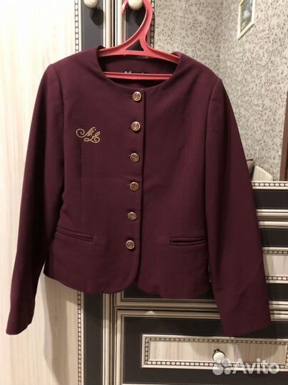 Пиджак бордовый для девочки