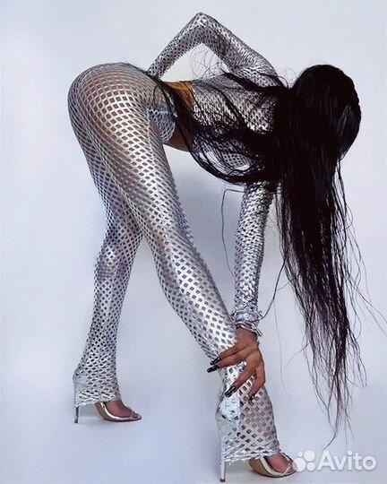 Серебристый облегающий костюм прокат (аренда )