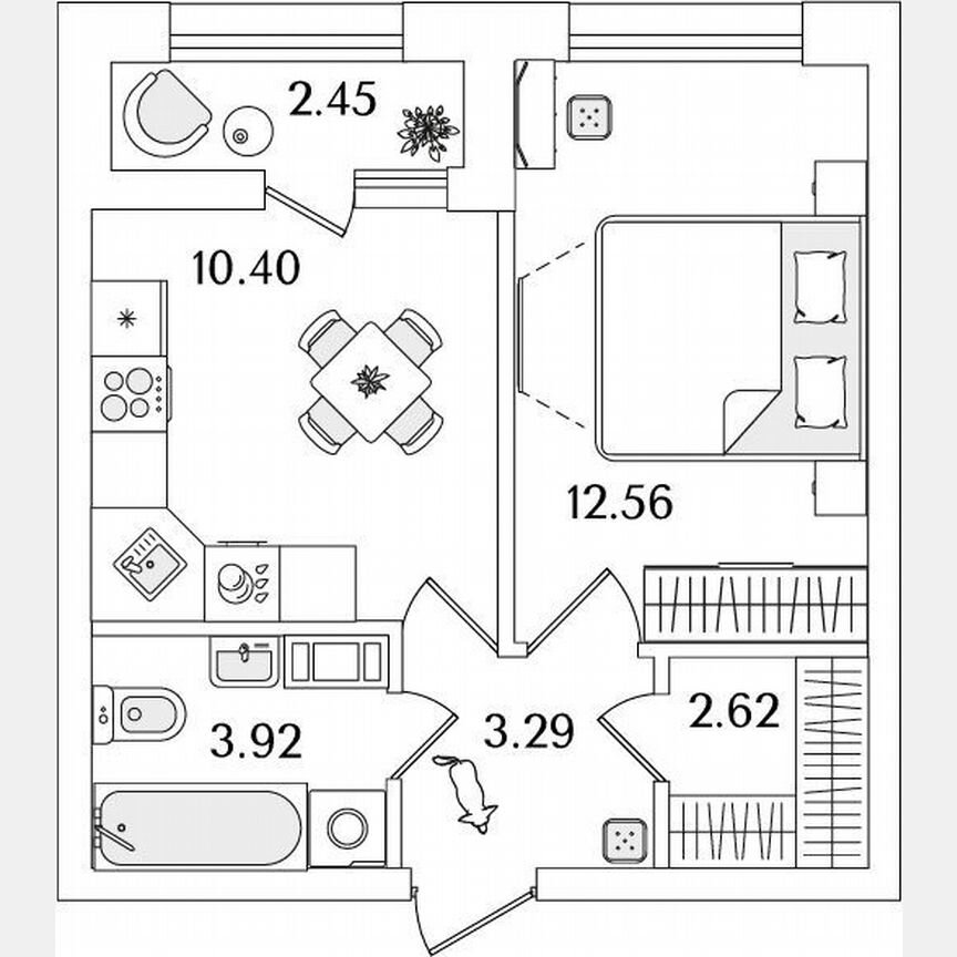 1-к. квартира, 34 м², 11/14 эт.