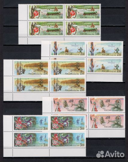 Почтовые марки СССР. Серия в квартблоках