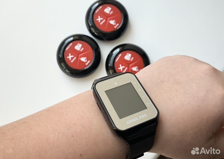 Кнопка вызова официанта и часы. Премиум комплект