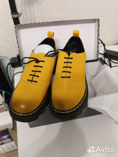 Демисезонные полуботинки натуральная кожа на толст