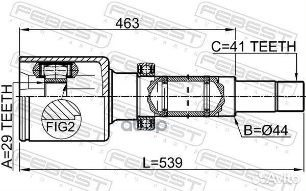 ШРУС внутр правый ford transit TT9 2006-2013