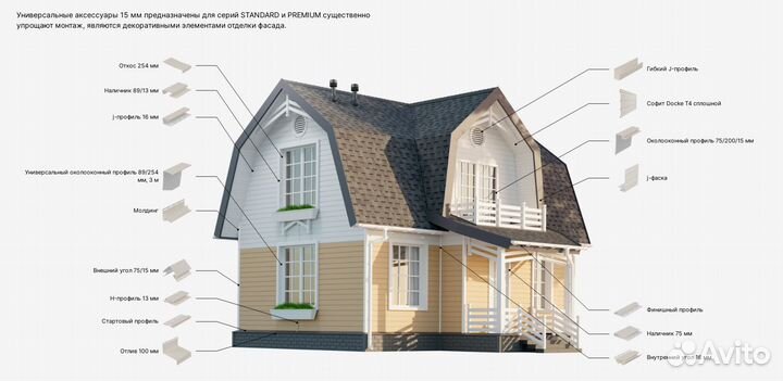 Молдинг для сайдинга Docke premium 3000мм