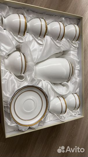 Сервиз чайный, коралл, фарфор, Новый
