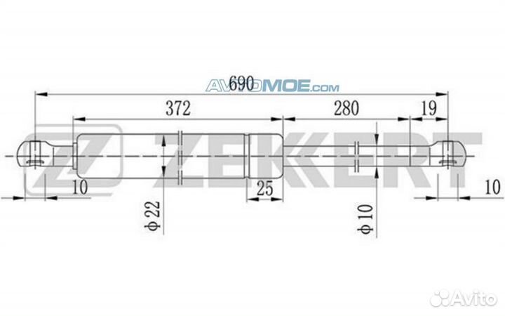 Пружина газовая багажника Nissan Kubistar (X76) 03