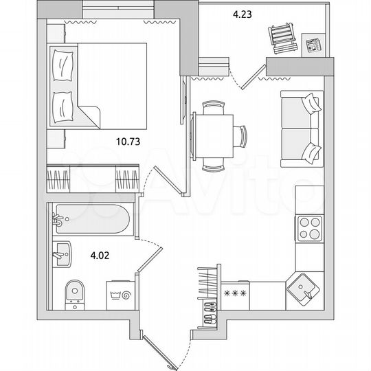 1-к. квартира, 36,3 м², 14/17 эт.