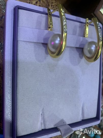 Серьги под золото