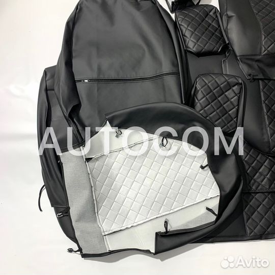 Чехлы на сидения лада Гранта (кожа черная нить)