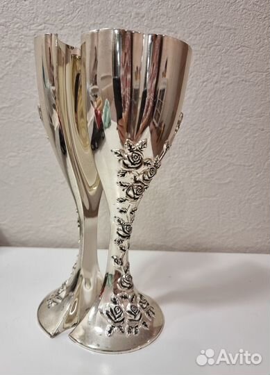 Богемское стекло, фужеры, декор, винтаж, Германия