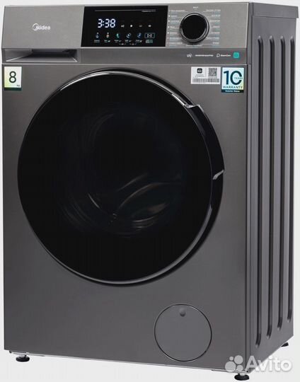 Стиральная машина Midea MFC3814BSW47/S класс: A загр.фронтальная макс.:8кг черный инвертер