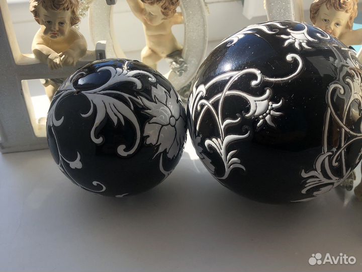 Ваза с шарами керамика стекло тяжелая