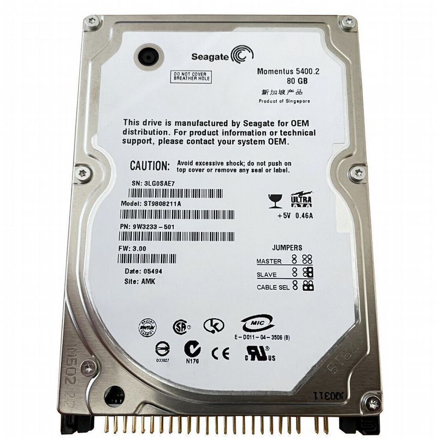 [ST9808211A] Жесткий Диск Seagate 80gb Ide 2,5" St9808211a