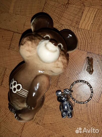 Олимпийский мишка фарфор брелок значёк