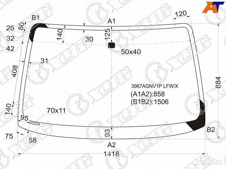 Лобовое стекло honda HR V 1998 - 2005 XYG