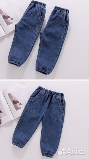 Теплые джинсы с начесом для мальчика 90 -120