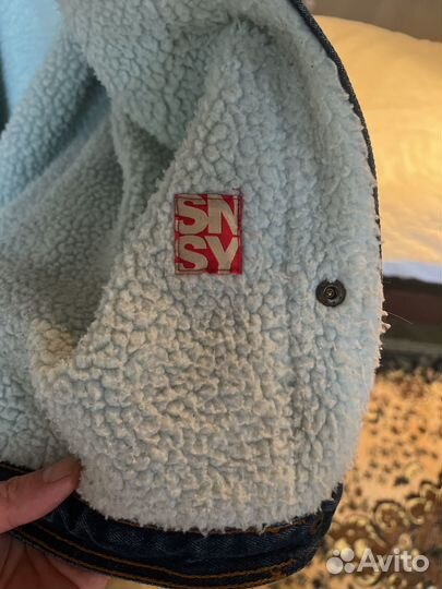 Джинсовая куртка с мехом шерпа