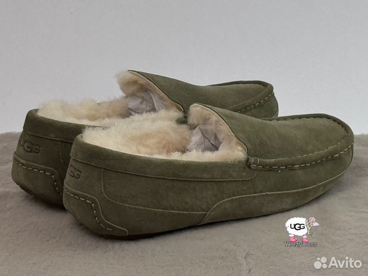 Мужские зимние мокасины с мехом Ugg Olive