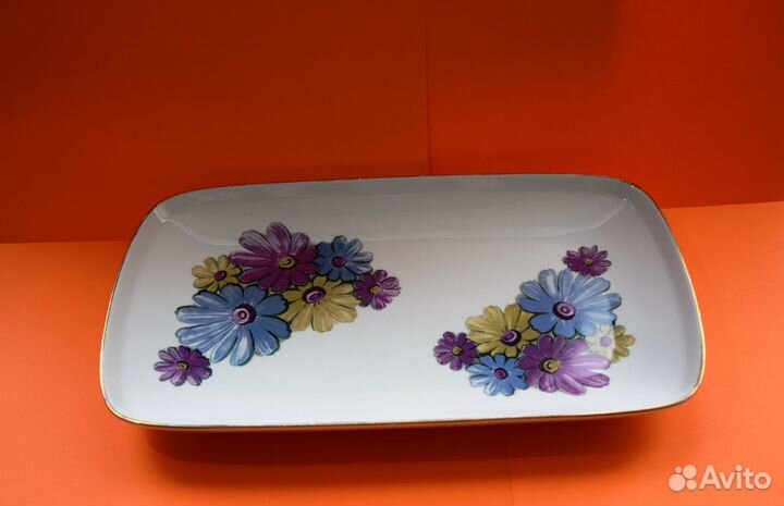 Блюдо продолговатое weisswasser фарфор Германия