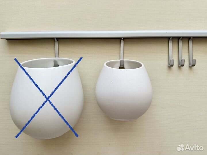 Кухонные рейлинги с крючками и кашпо Asker IKEA