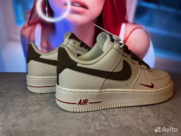 Nike AIR force 1'07 LOW бежевые