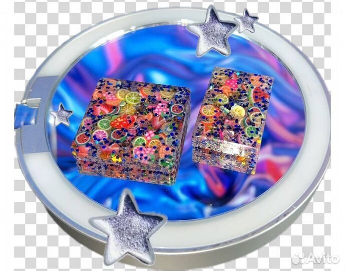 Серёжки из уф - смолы