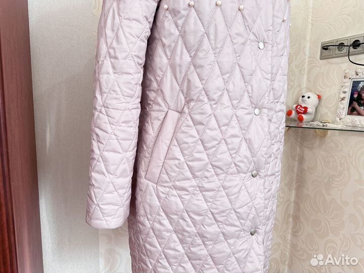 Демисезонное пальто 46 48 розовое