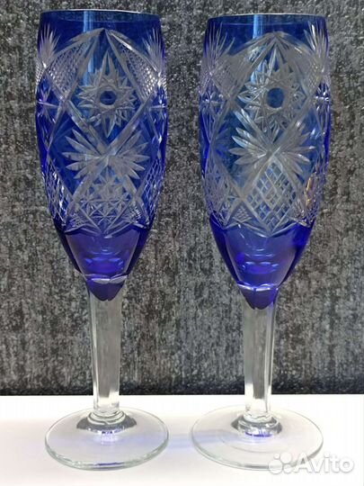 Бокалы фужеры хрусталь цветное стекло